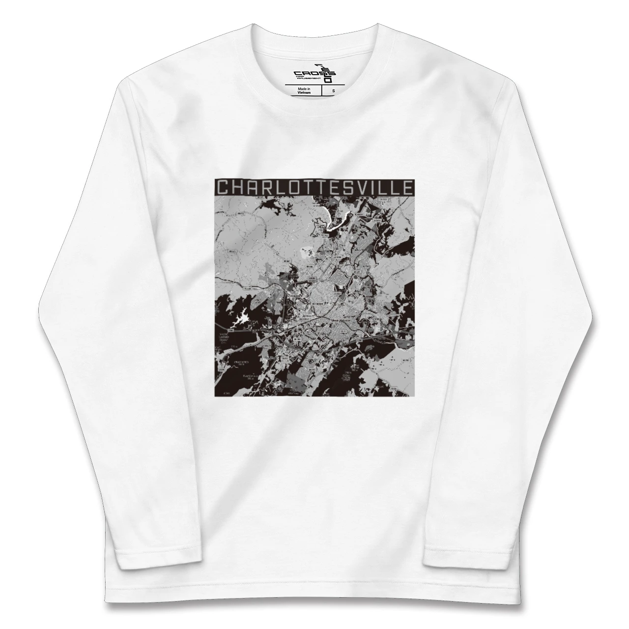 【シャーロッツビル（アメリカ）】地図柄ロングスリーブTシャツ