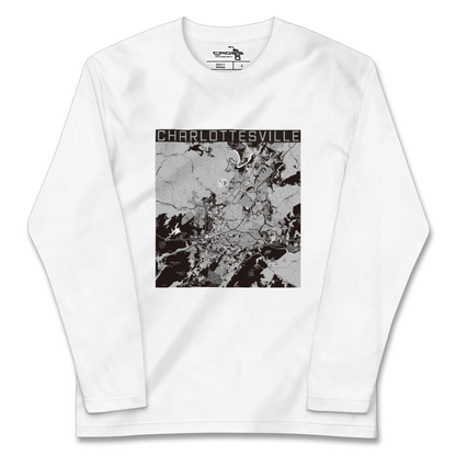 【シャーロッツビル（アメリカ）】地図柄ロングスリーブTシャツ