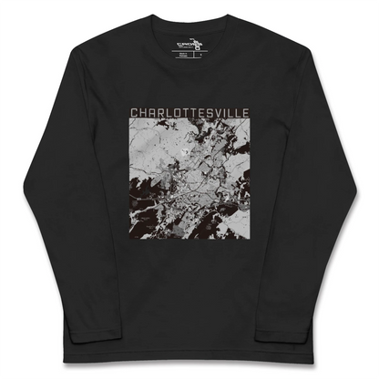 【シャーロッツビル（アメリカ）】地図柄ロングスリーブTシャツ