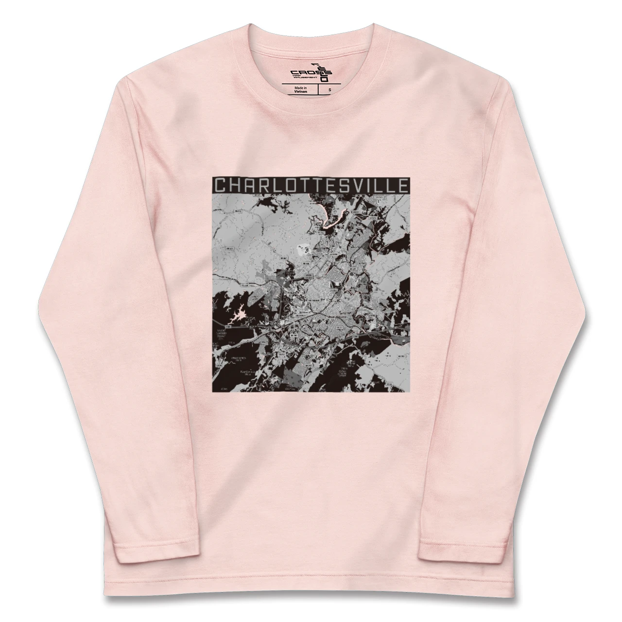 【シャーロッツビル（アメリカ）】地図柄ロングスリーブTシャツ