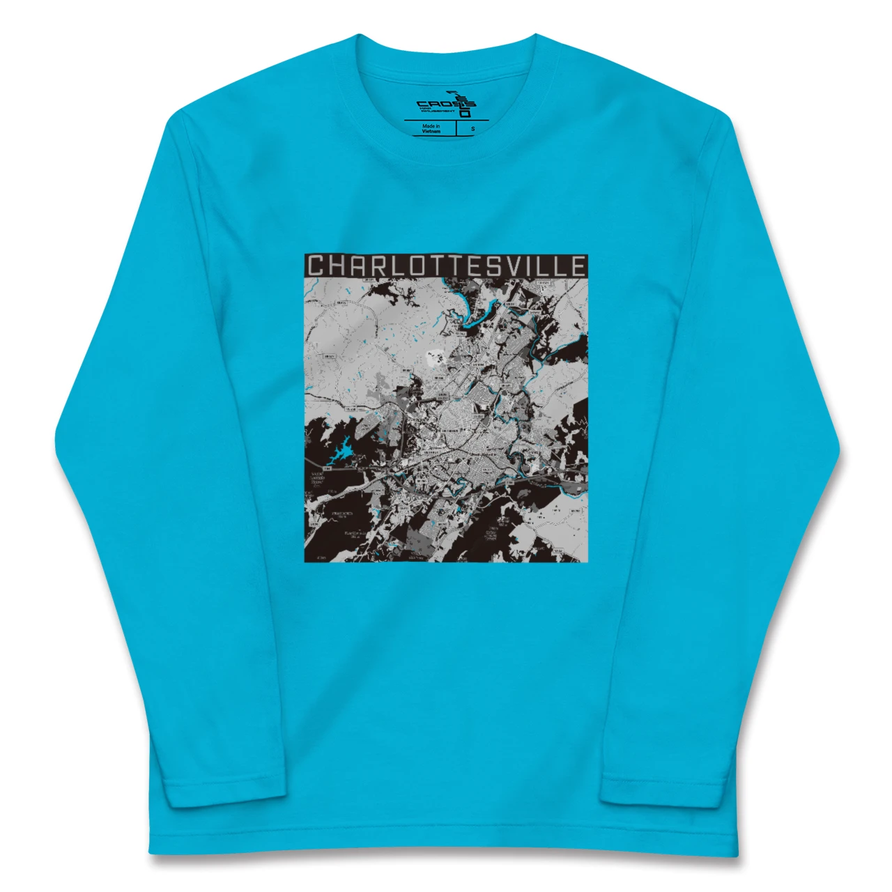 【シャーロッツビル（アメリカ）】地図柄ロングスリーブTシャツ