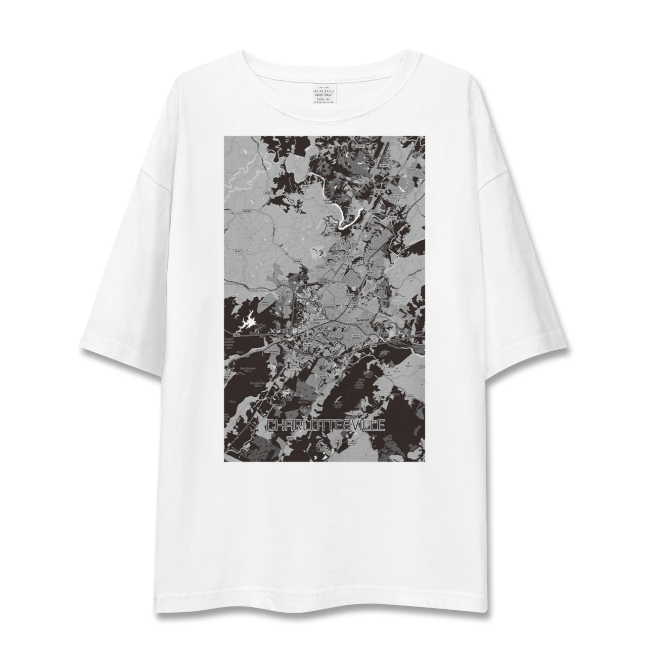 【シャーロッツビル（アメリカ）】地図柄ビッグシルエットTシャツ