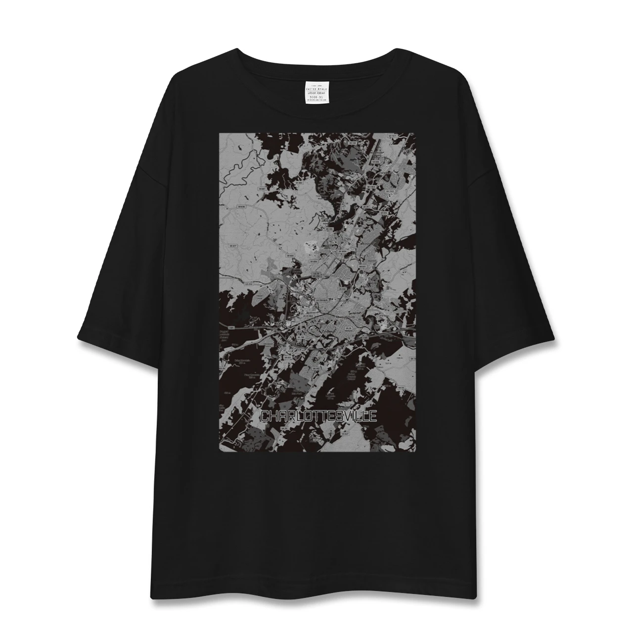 【シャーロッツビル（アメリカ）】地図柄ビッグシルエットTシャツ