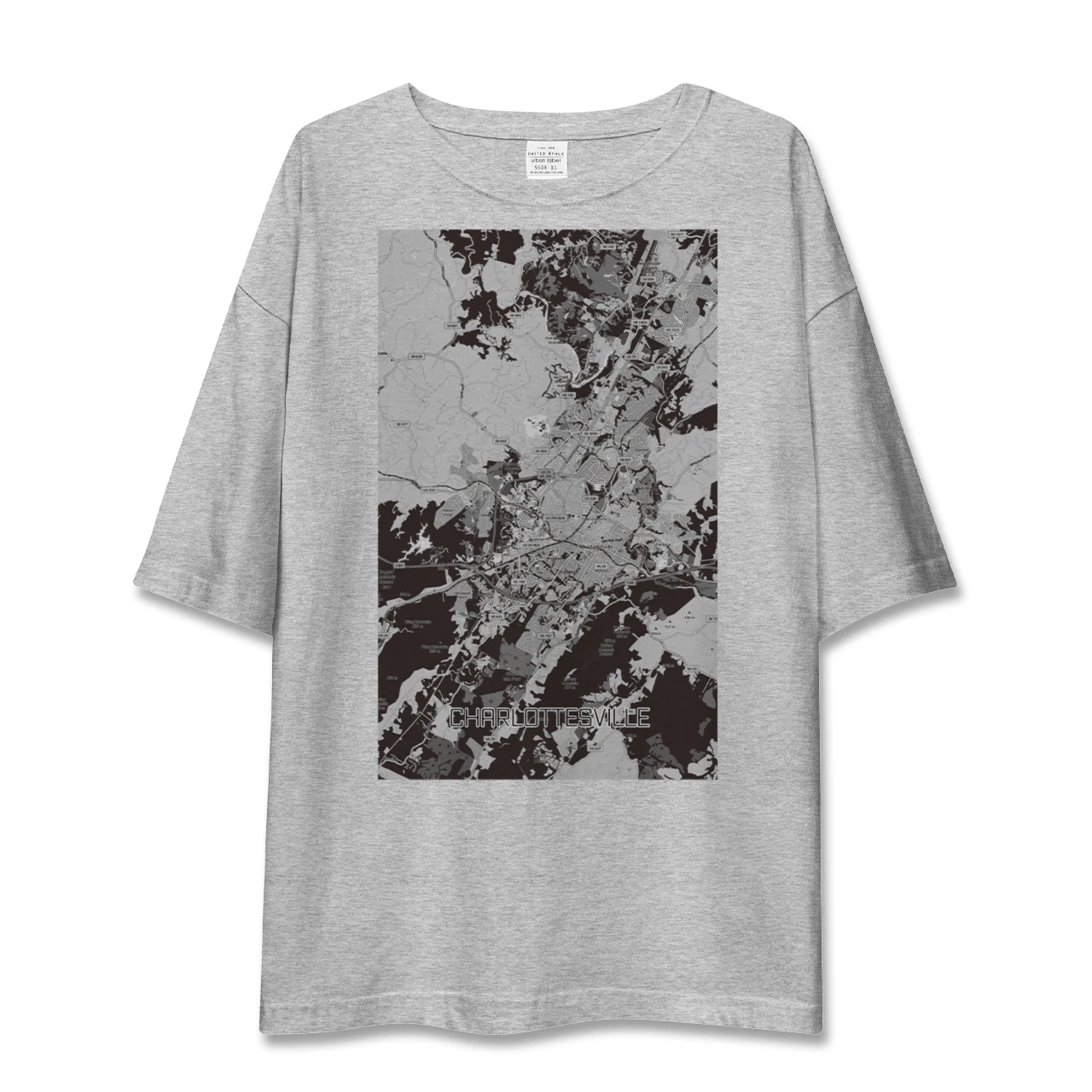 【シャーロッツビル（アメリカ）】地図柄ビッグシルエットTシャツ