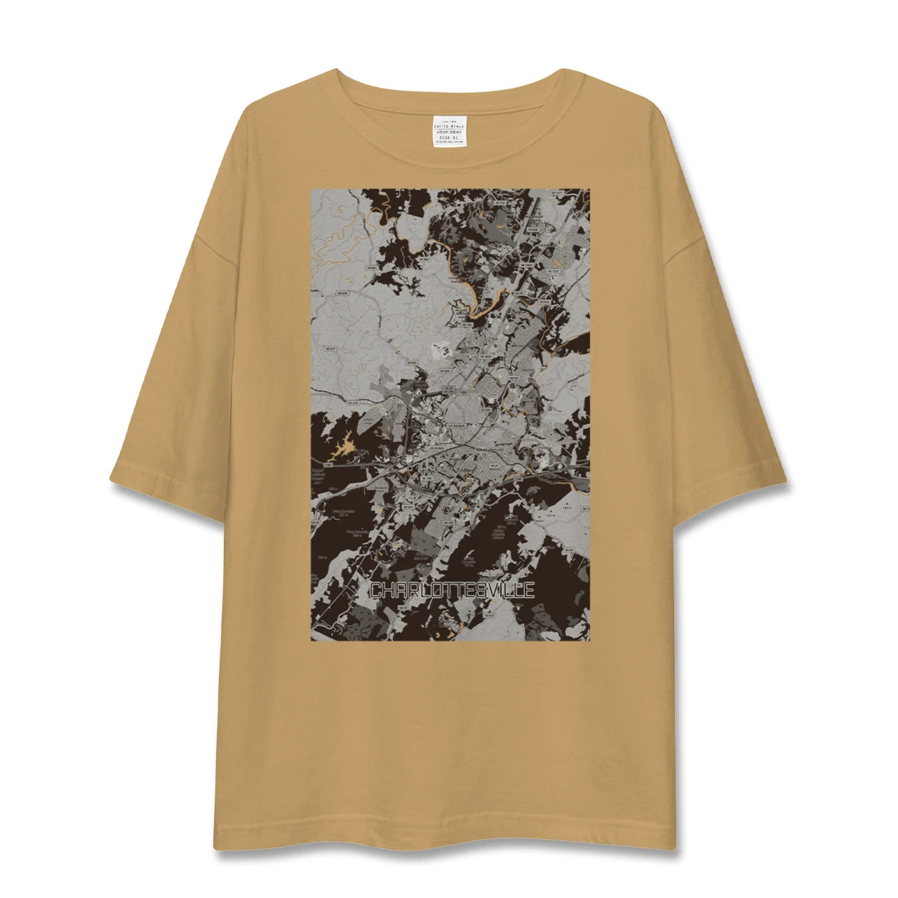 【シャーロッツビル（アメリカ）】地図柄ビッグシルエットTシャツ