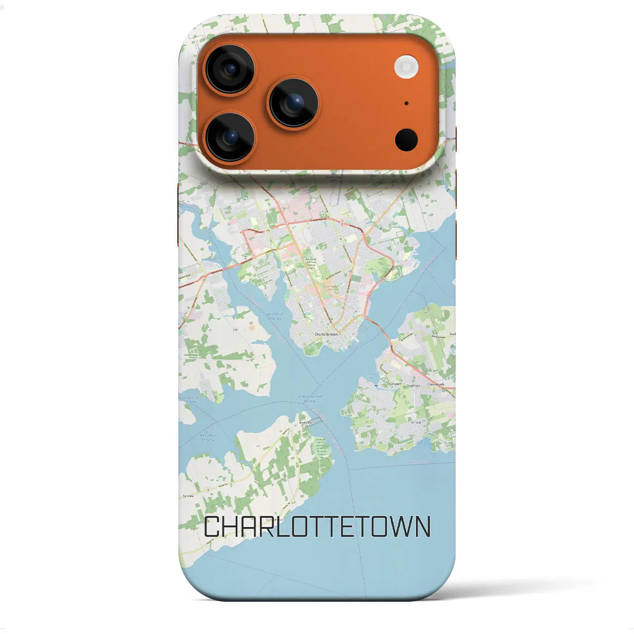 【シャーロットタウン（カナダ）】地図柄iPhoneケース（バックカバータイプ）ブラック・iPhone 17 Pro Max 用
