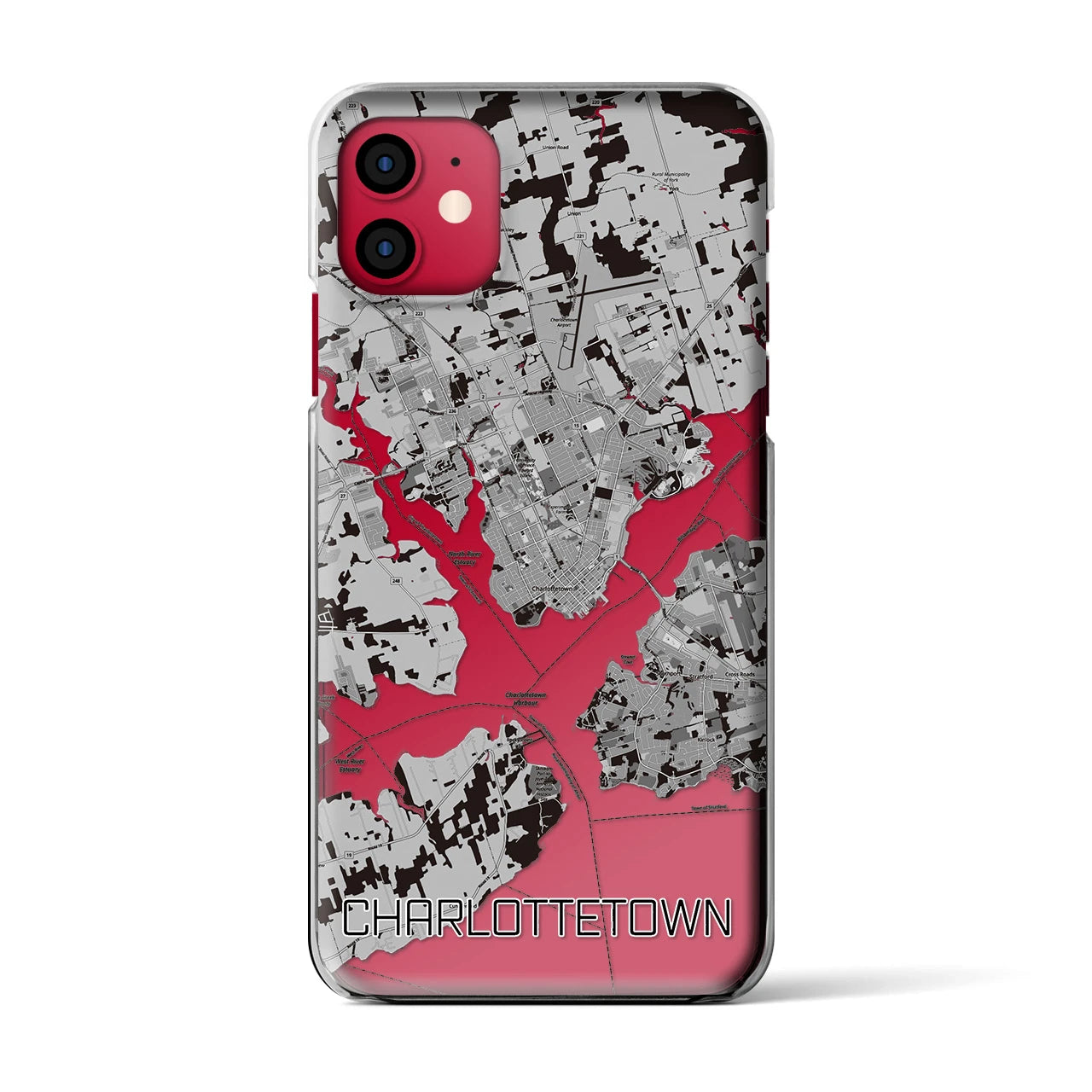 【シャーロットタウン（カナダ）】地図柄iPhoneケース（クリアタイプ）