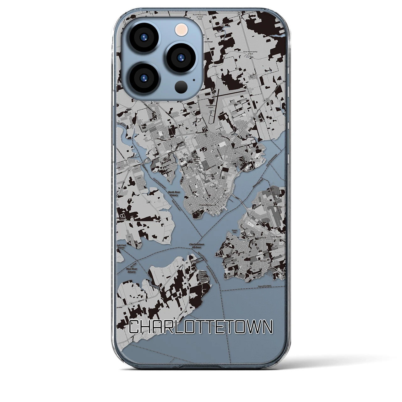 【シャーロットタウン（カナダ）】地図柄iPhoneケース（クリアタイプ）
