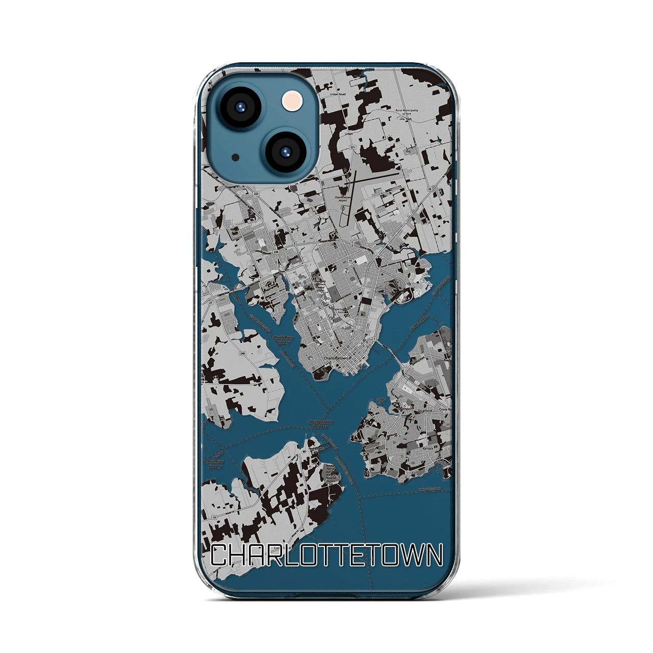 【シャーロットタウン（カナダ）】地図柄iPhoneケース（クリアタイプ）