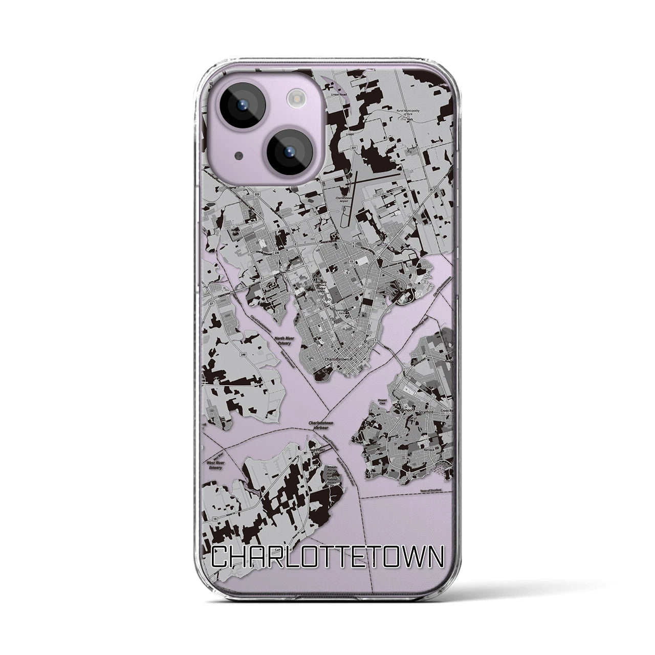 【シャーロットタウン（カナダ）】地図柄iPhoneケース（クリアタイプ）