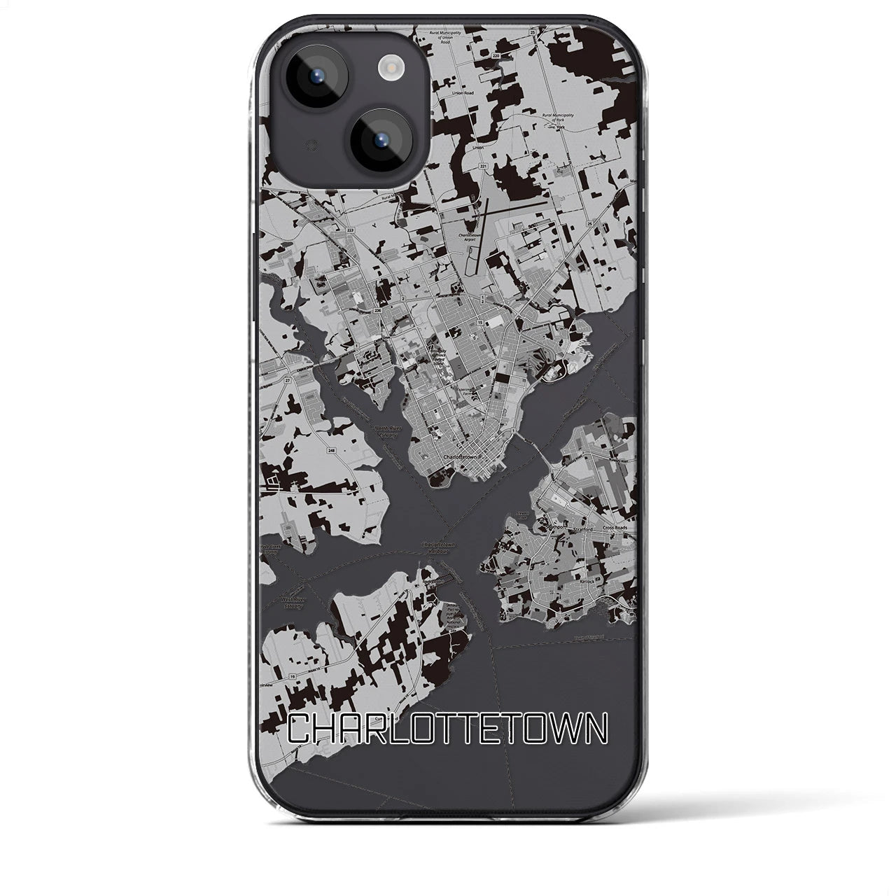 【シャーロットタウン（カナダ）】地図柄iPhoneケース（クリアタイプ）