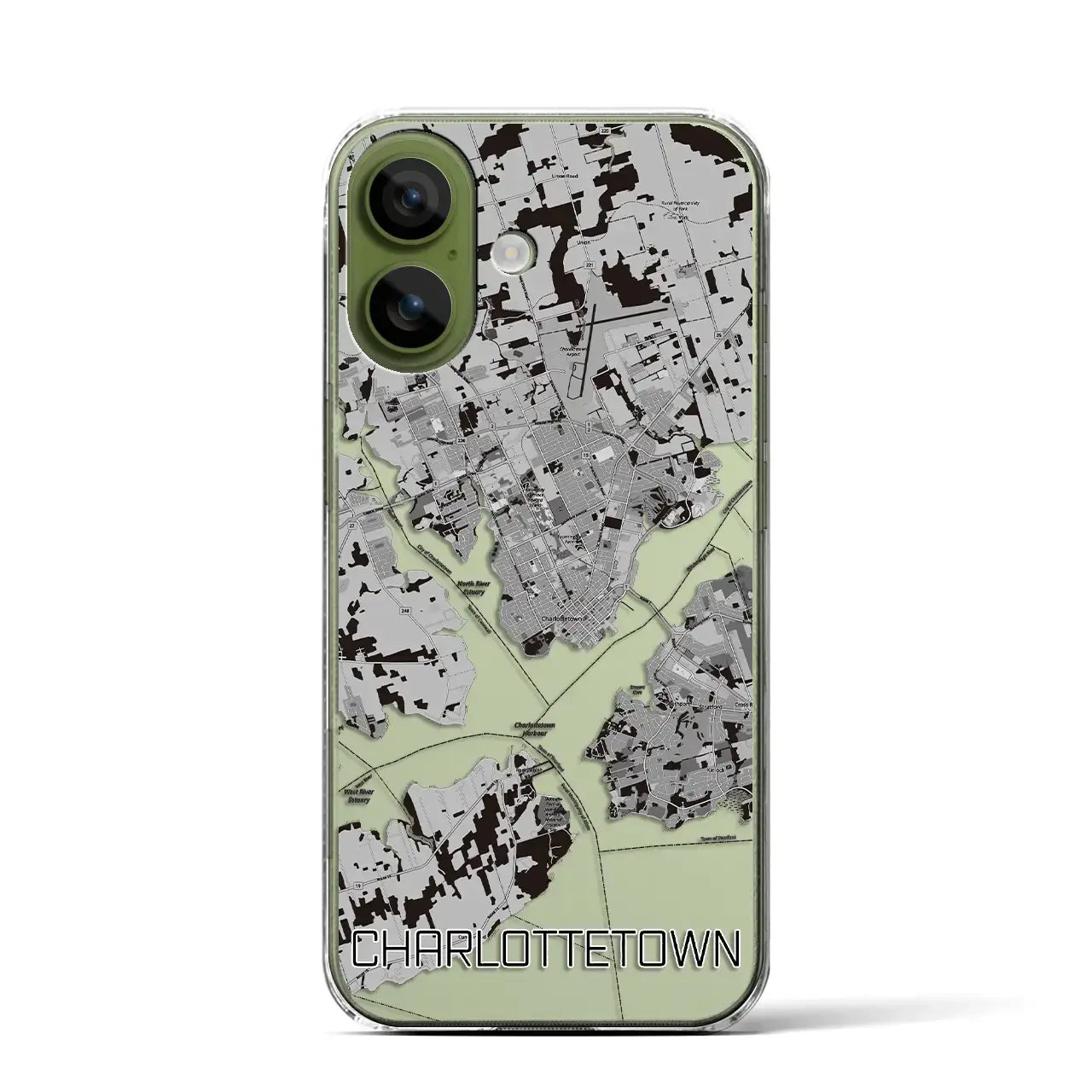 【シャーロットタウン（カナダ）】地図柄iPhoneケース（クリアタイプ）モノトーン・iPhone 17 Pro Max 用