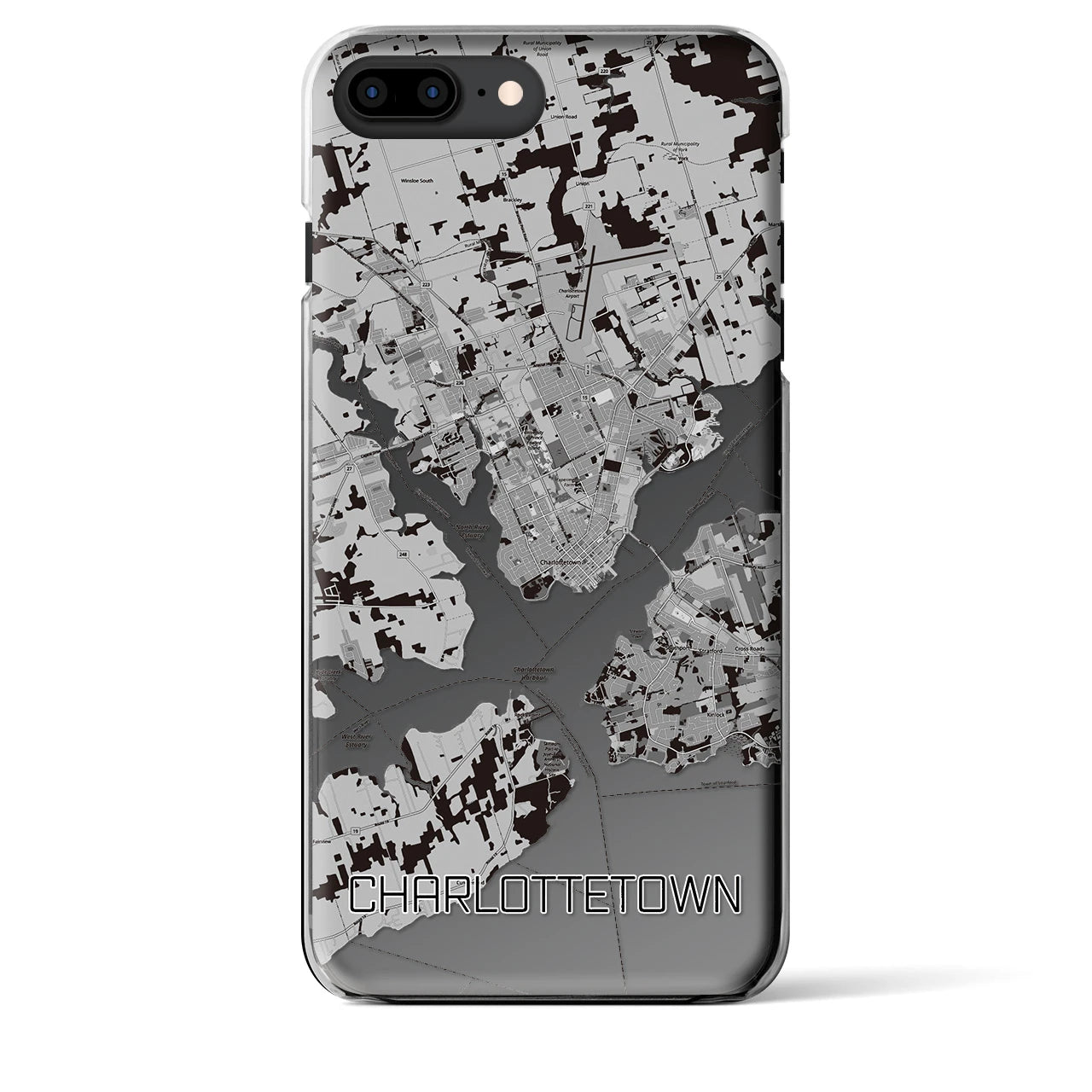 【シャーロットタウン（カナダ）】地図柄iPhoneケース（クリアタイプ）