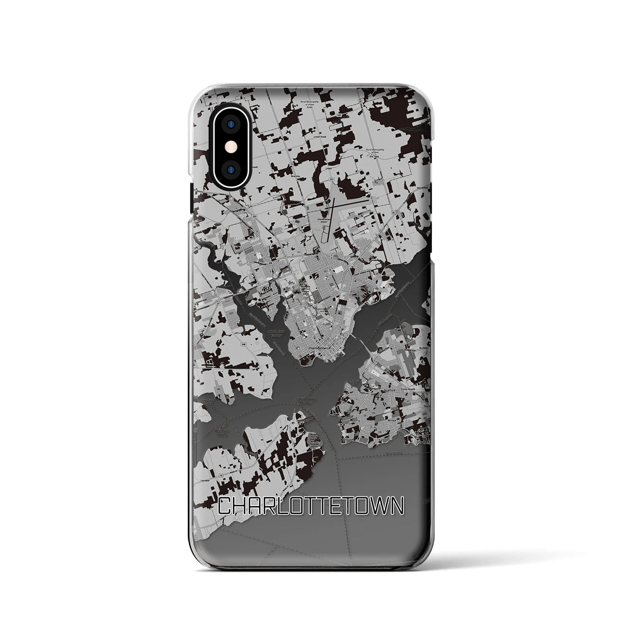 【シャーロットタウン（カナダ）】地図柄iPhoneケース（クリアタイプ）