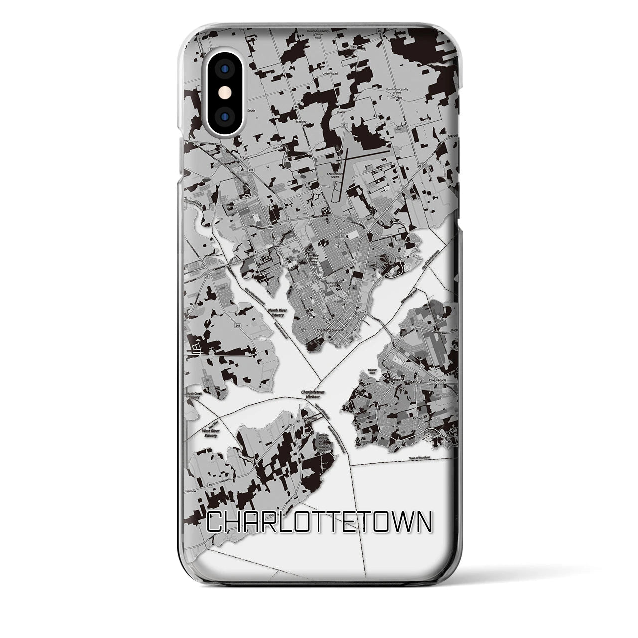 【シャーロットタウン（カナダ）】地図柄iPhoneケース（クリアタイプ）