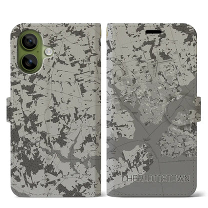 【シャーロットタウン（カナダ）】地図柄iPhoneケース（手帳タイプ）