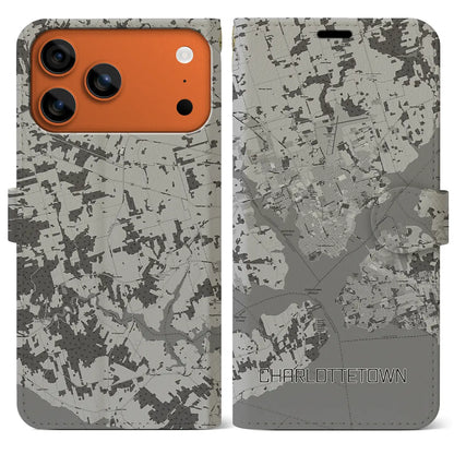 【シャーロットタウン（カナダ）】地図柄iPhoneケース（手帳タイプ）