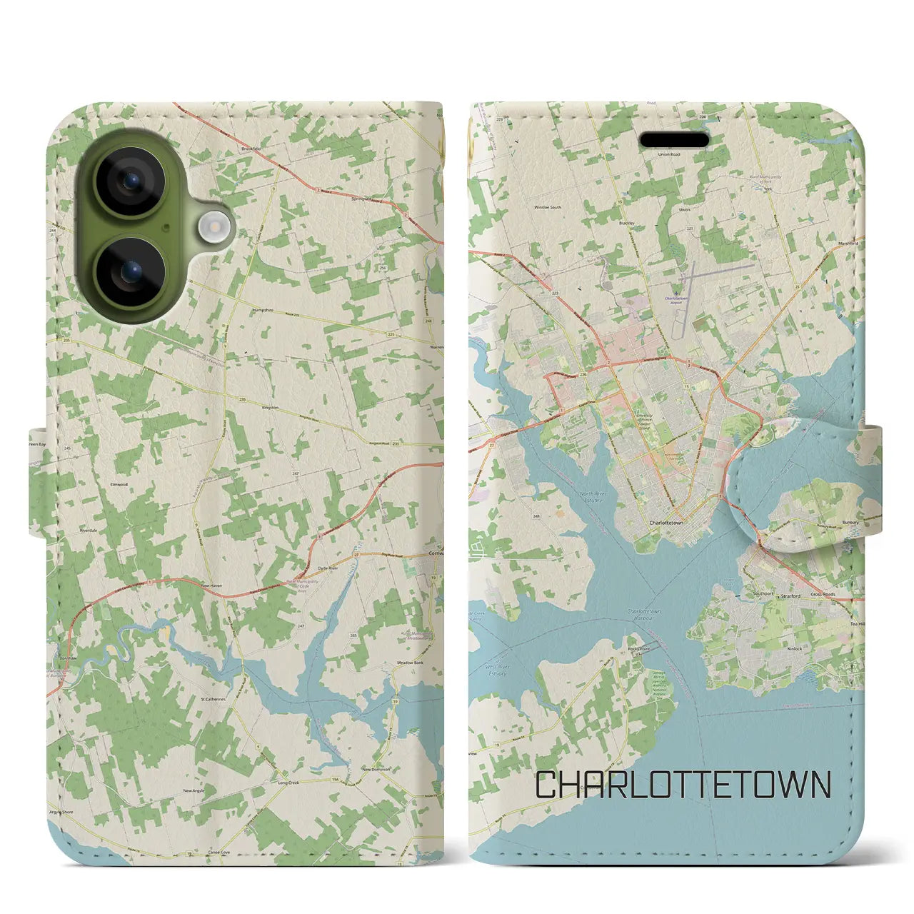 【シャーロットタウン（カナダ）】地図柄iPhoneケース（手帳タイプ）