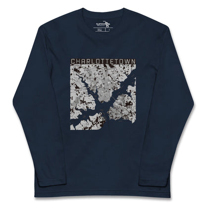 【シャーロットタウン（カナダ）】地図柄ロングスリーブTシャツ