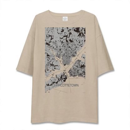 【シャーロットタウン（カナダ）】地図柄ビッグシルエットTシャツ