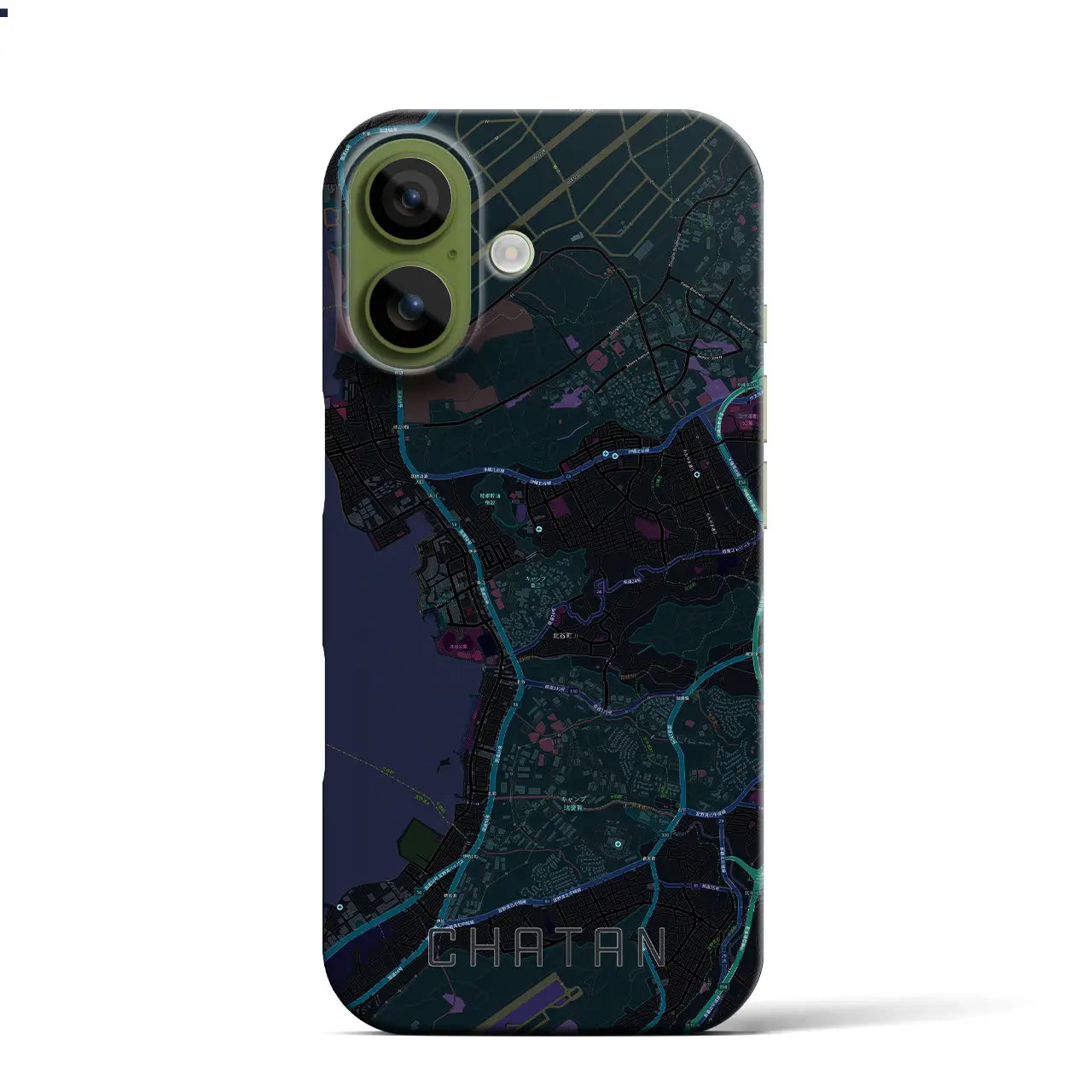 【北谷（沖縄県）】地図柄iPhoneケース（バックカバータイプ）