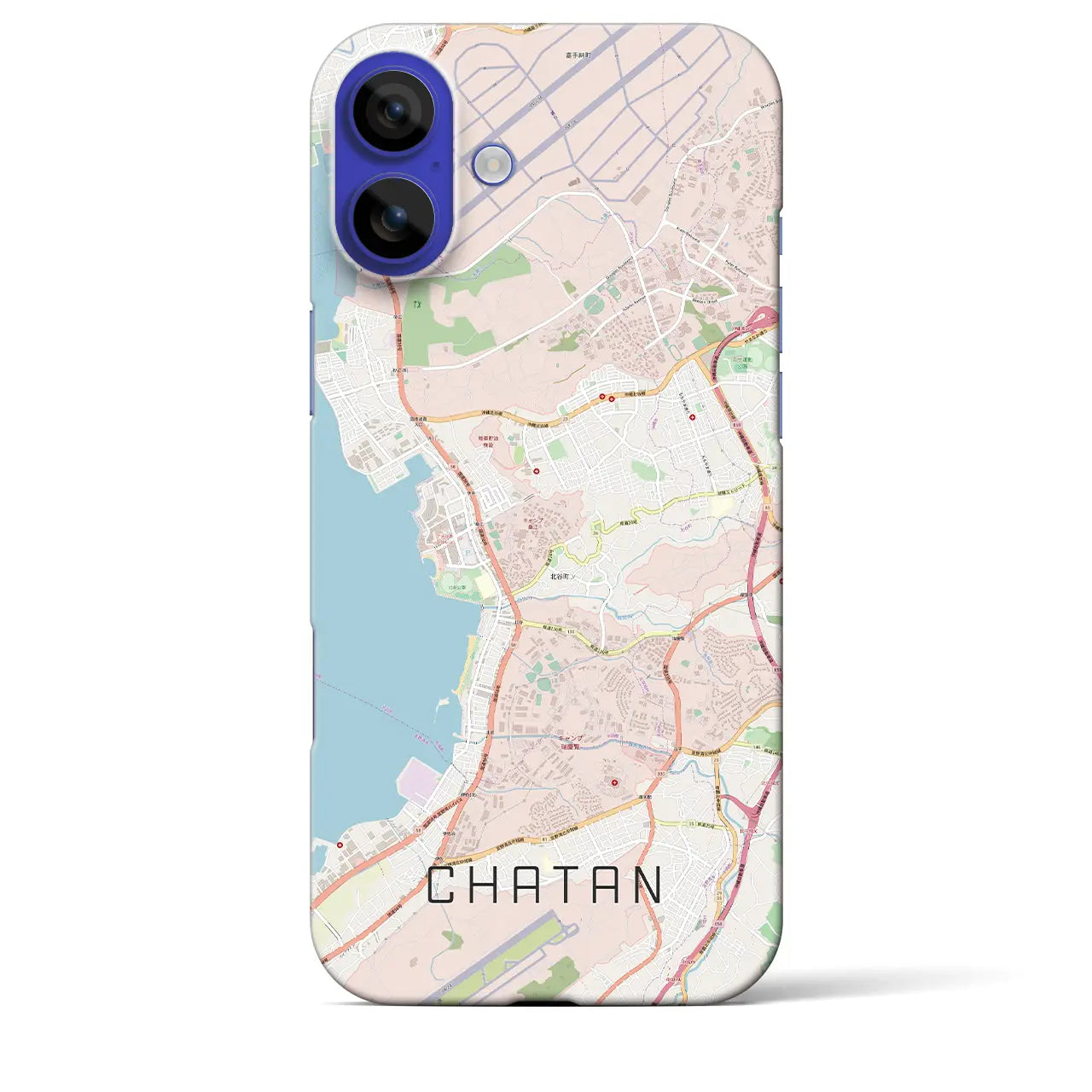 【北谷（沖縄県）】地図柄iPhoneケース（バックカバータイプ）
