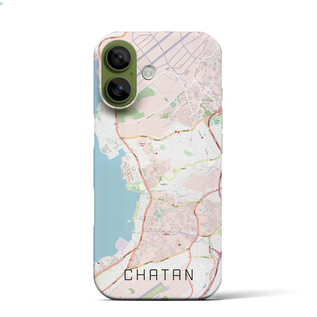 【北谷（沖縄県）】地図柄iPhoneケース（バックカバータイプ）ナチュラル・iPhone 17 Pro Max 用