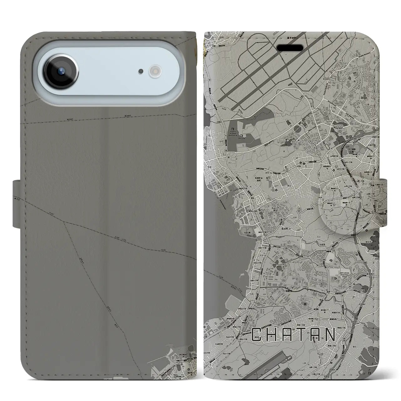 【北谷（沖縄県）】地図柄iPhoneケース（手帳タイプ）