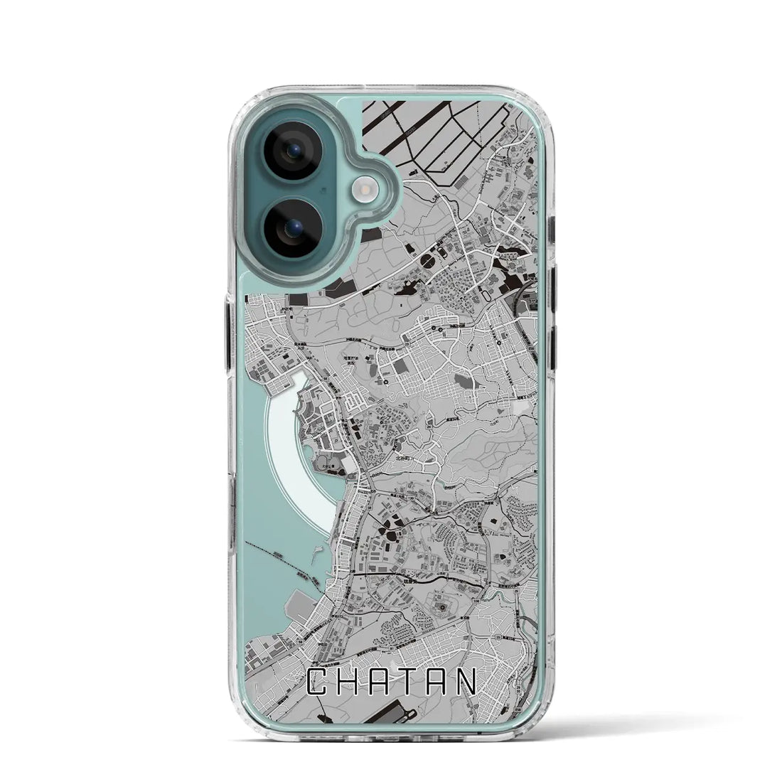 【北谷（沖縄県）】地図柄iPhoneケース（MagSafeタイプ）モノトーン・iPhone 16 Pro 用