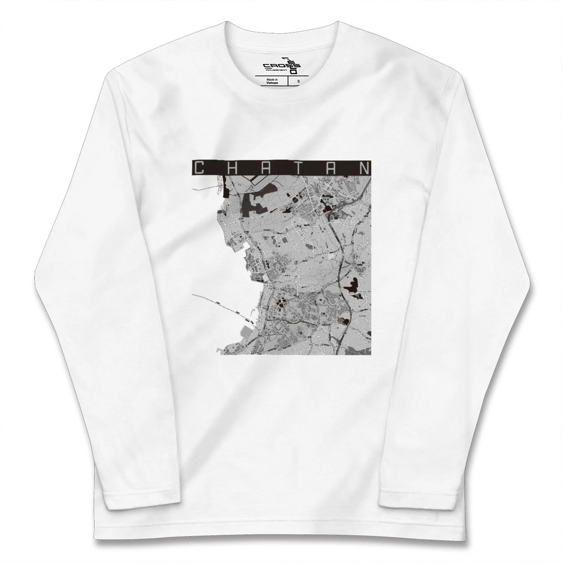 【北谷(沖縄県)】地図柄ロングスリーブTシャツ