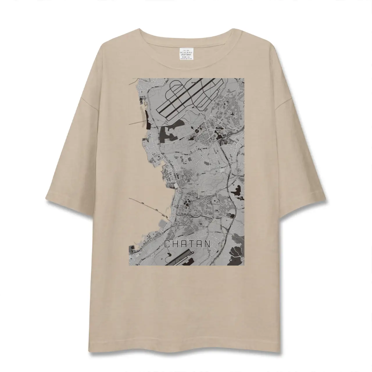 【北谷（沖縄県）】地図柄ビッグシルエットTシャツ