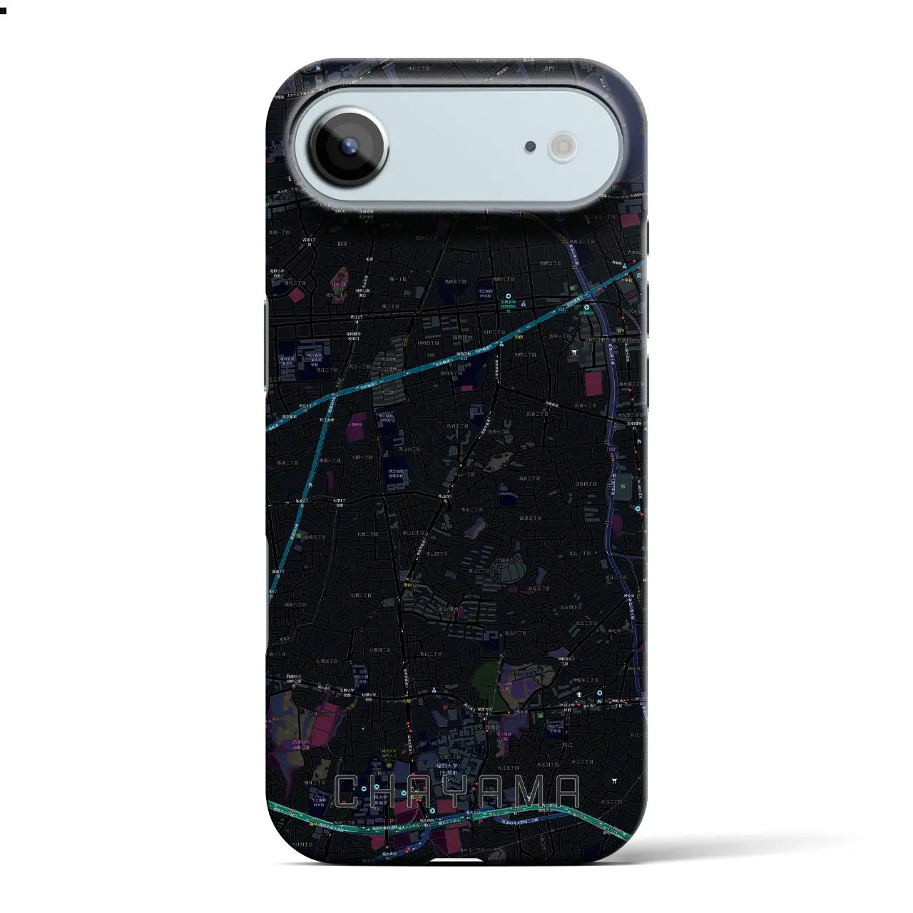 【茶山（福岡県）】地図柄iPhoneケース（バックカバータイプ）