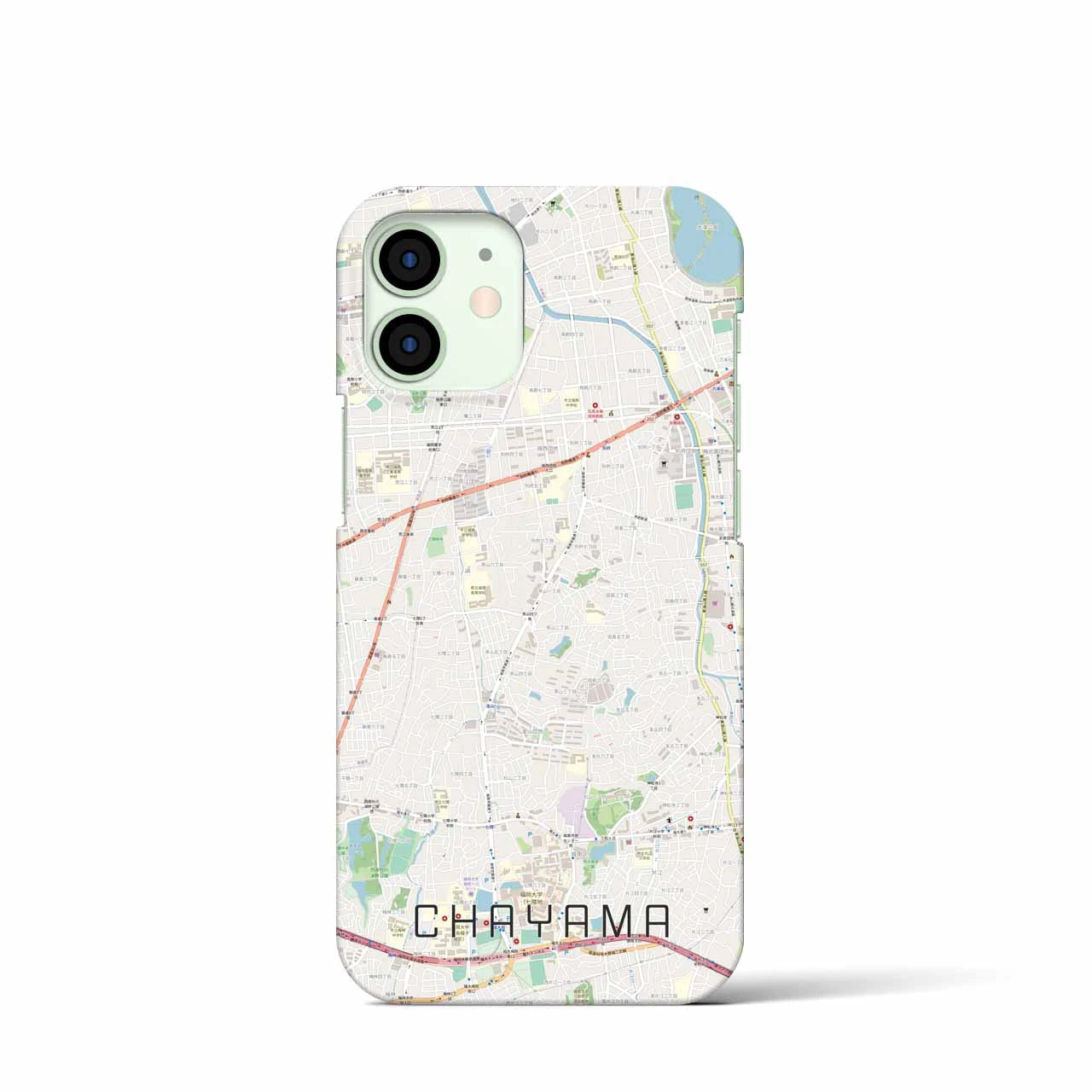 【茶山（福岡県）】地図柄iPhoneケース（バックカバータイプ）