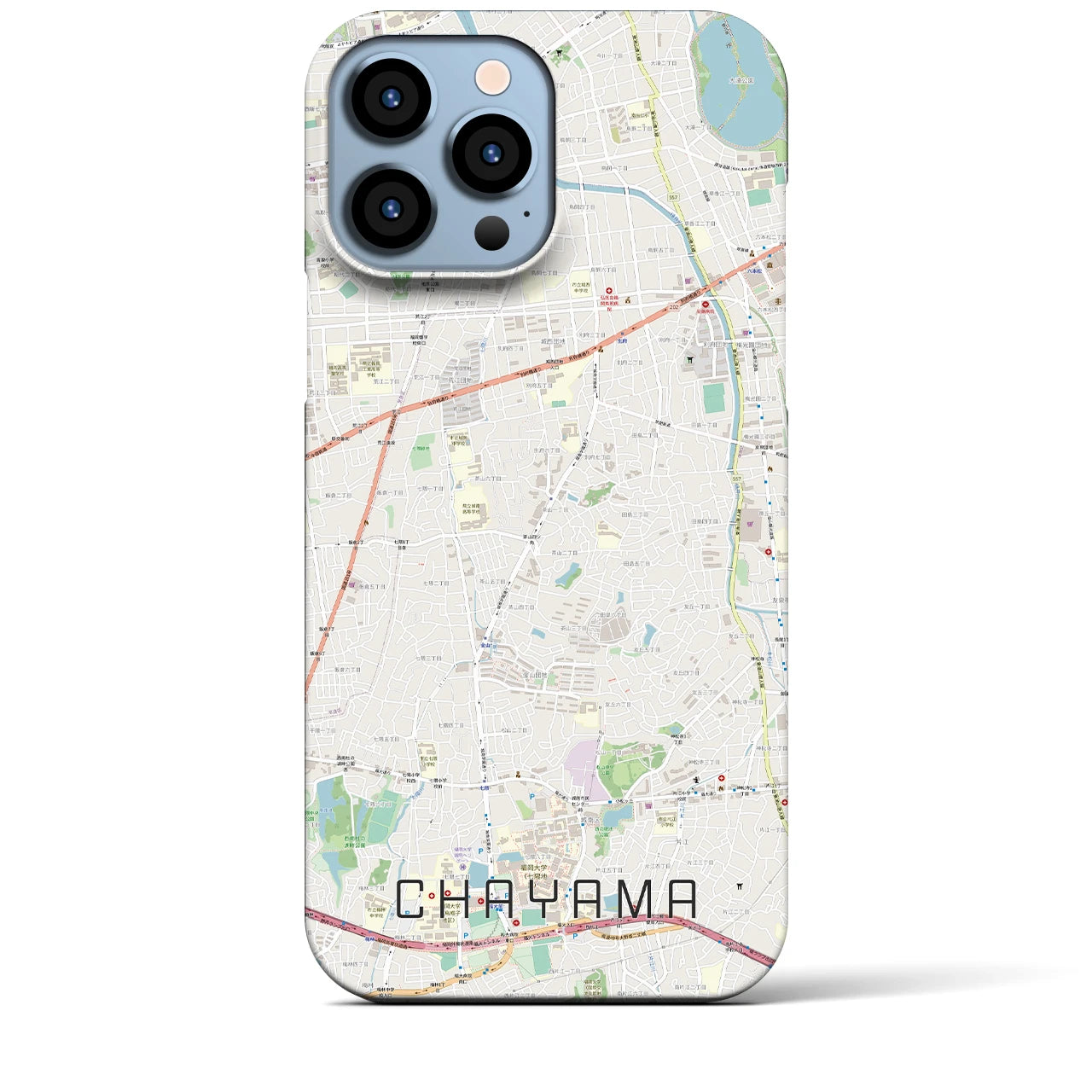 【茶山（福岡県）】地図柄iPhoneケース（バックカバータイプ）