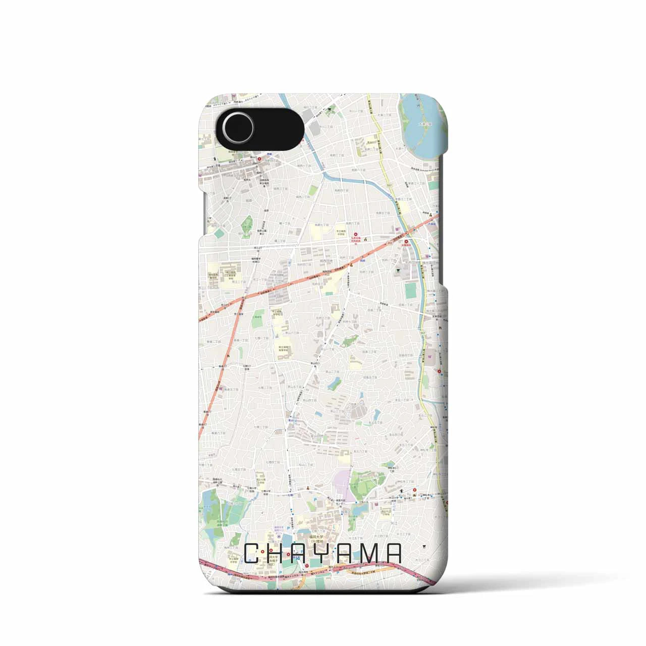 【茶山（福岡県）】地図柄iPhoneケース（バックカバータイプ）