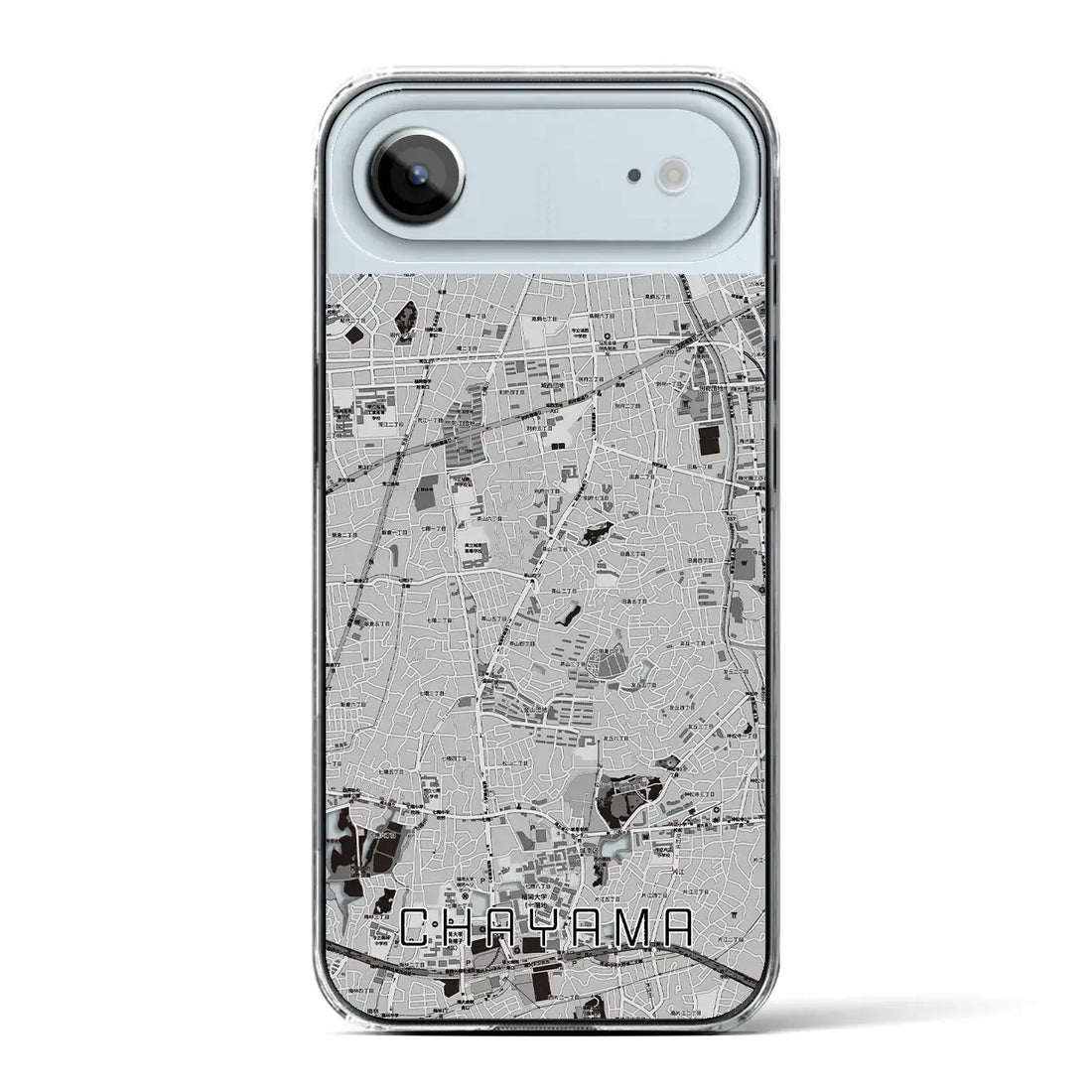 【茶山（福岡県）】地図柄iPhoneケース（クリアタイプ）モノトーン・iPhone 17 Pro Max 用