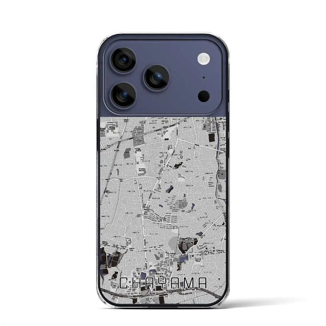 【茶山（福岡県）】地図柄iPhoneケース（クリアタイプ）モノトーン・iPhone 17 Pro Max 用
