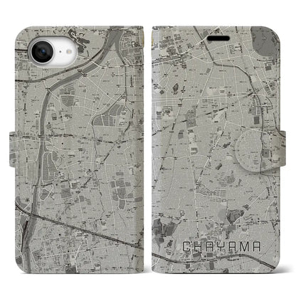 【茶山（福岡県）】地図柄iPhoneケース（手帳タイプ）