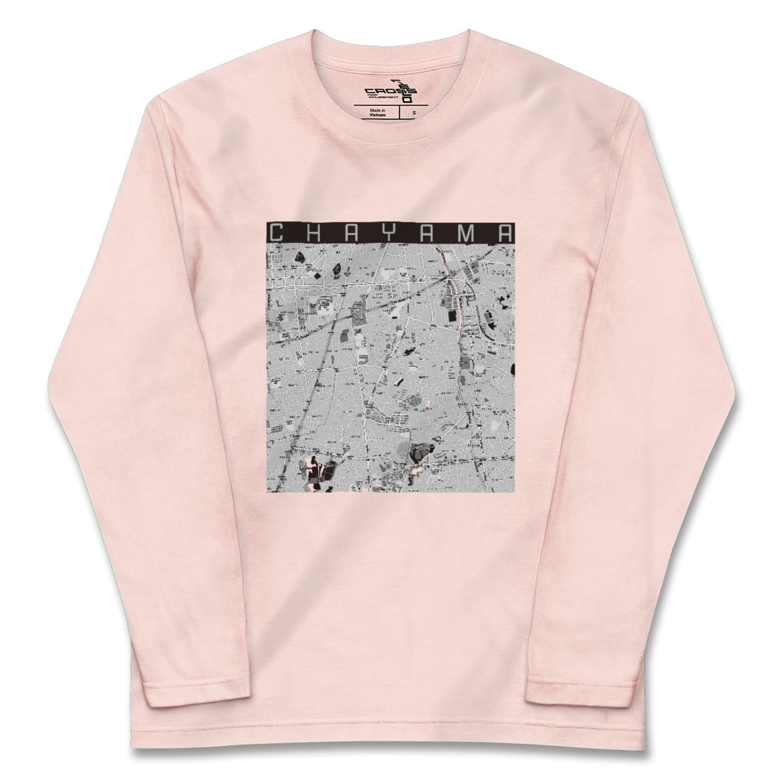 【茶山(福岡県)】地図柄ロングスリーブTシャツ