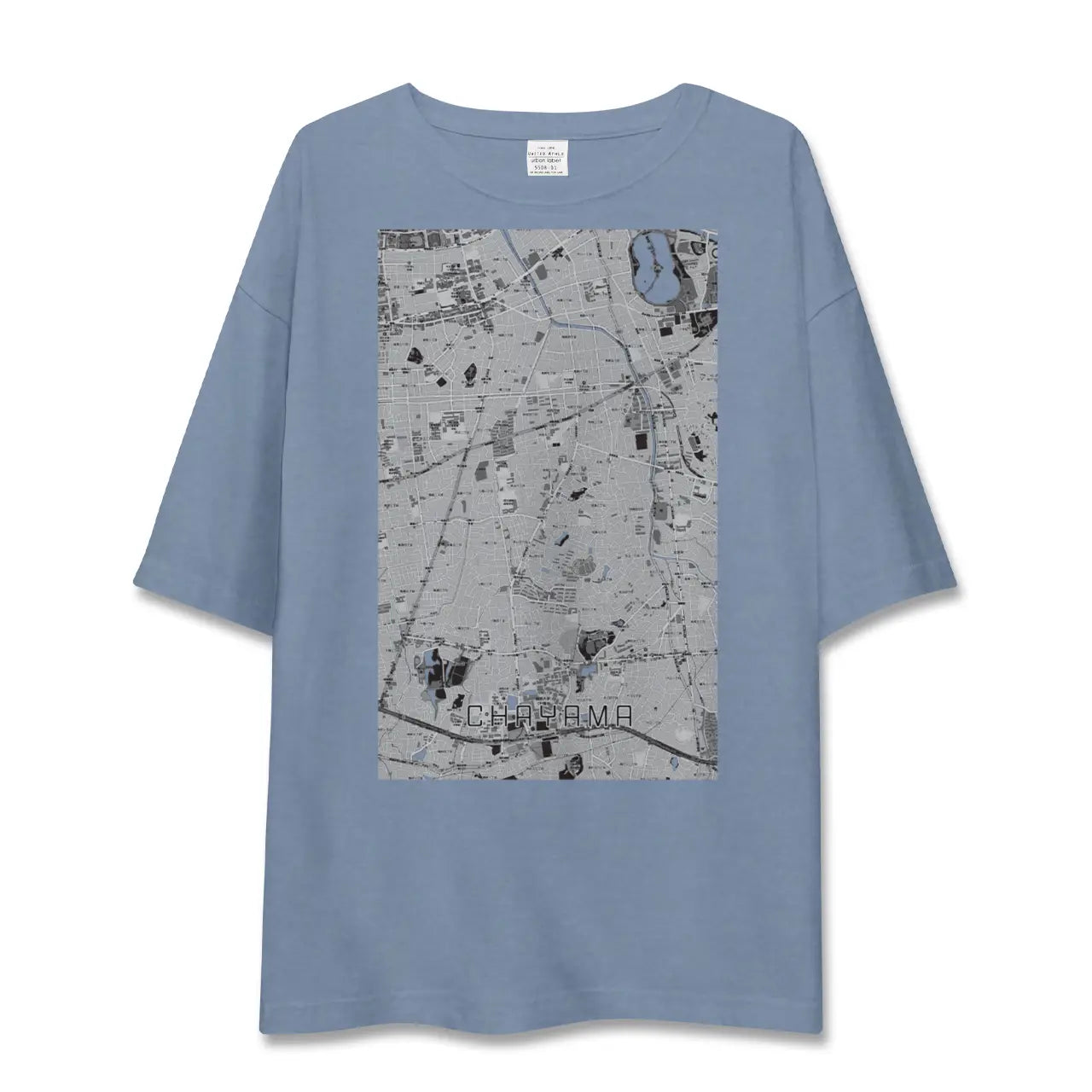 【茶山（福岡県）】地図柄ビッグシルエットTシャツ