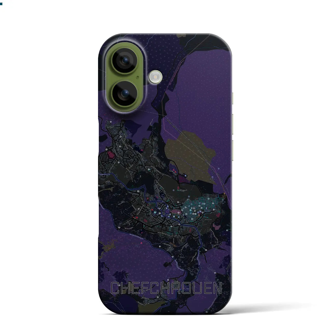 【シャウエン（モロッコ）】地図柄iPhoneケース（バックカバータイプ）