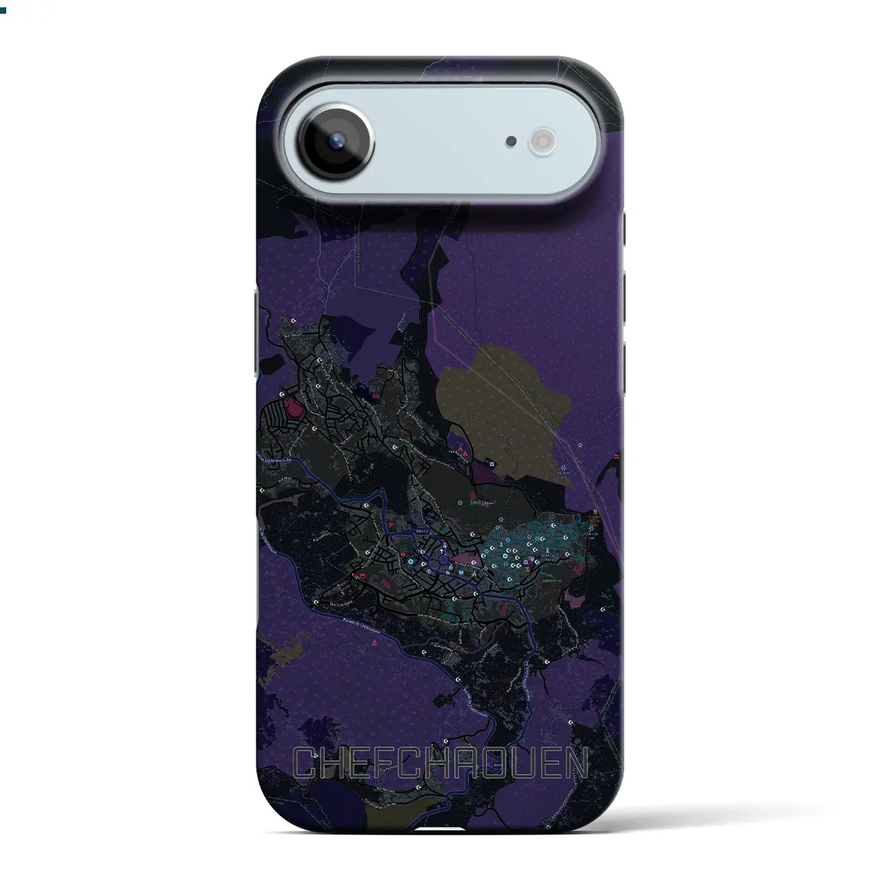 【シャウエン（モロッコ）】地図柄iPhoneケース（バックカバータイプ）