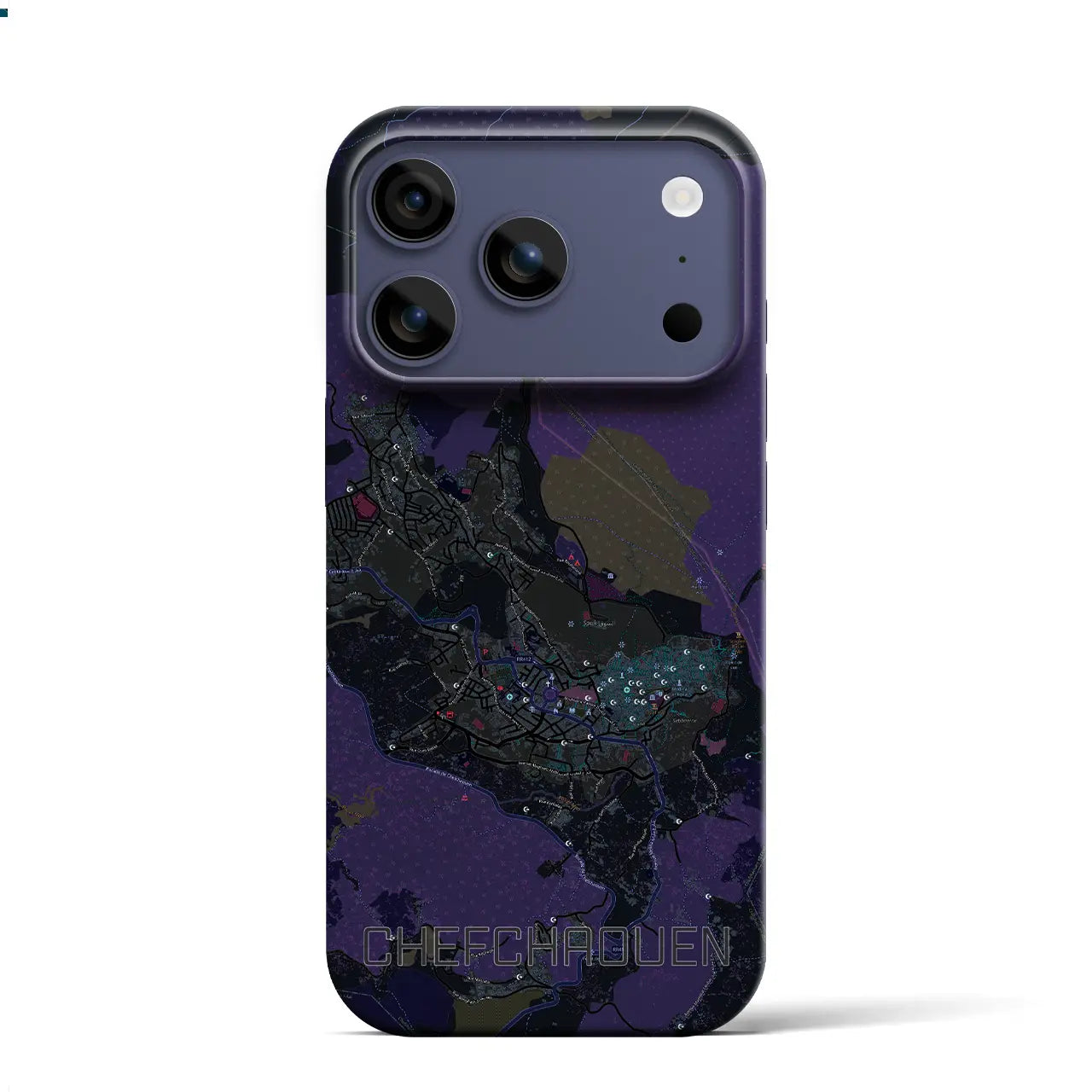 【シャウエン（モロッコ）】地図柄iPhoneケース（バックカバータイプ）