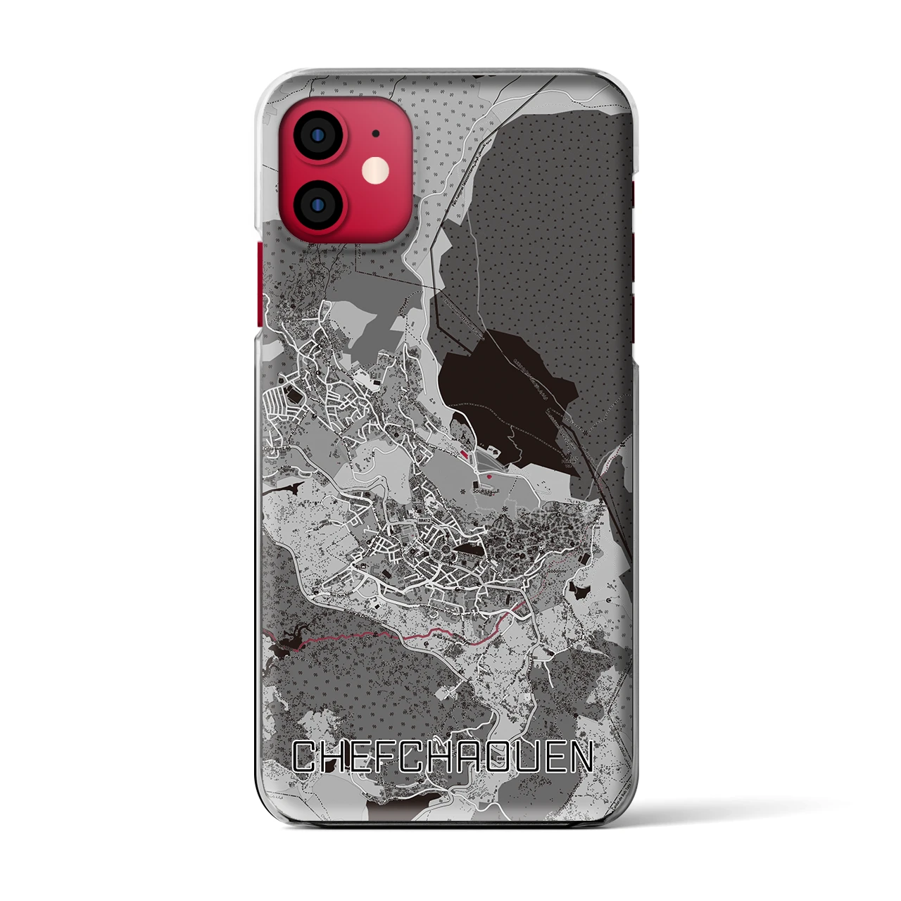 【シャウエン（モロッコ）】地図柄iPhoneケース（クリアタイプ）