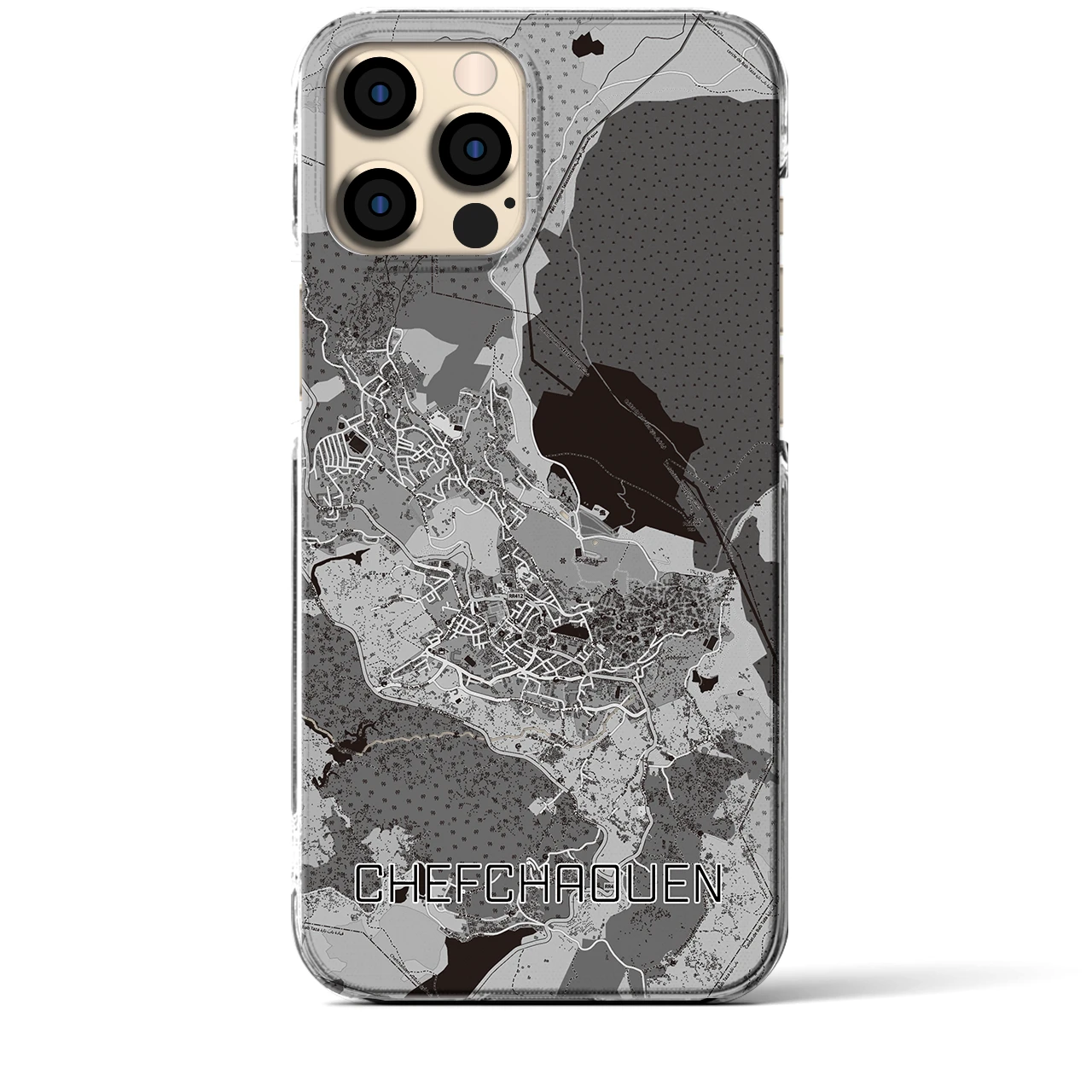 【シャウエン（モロッコ）】地図柄iPhoneケース（クリアタイプ）