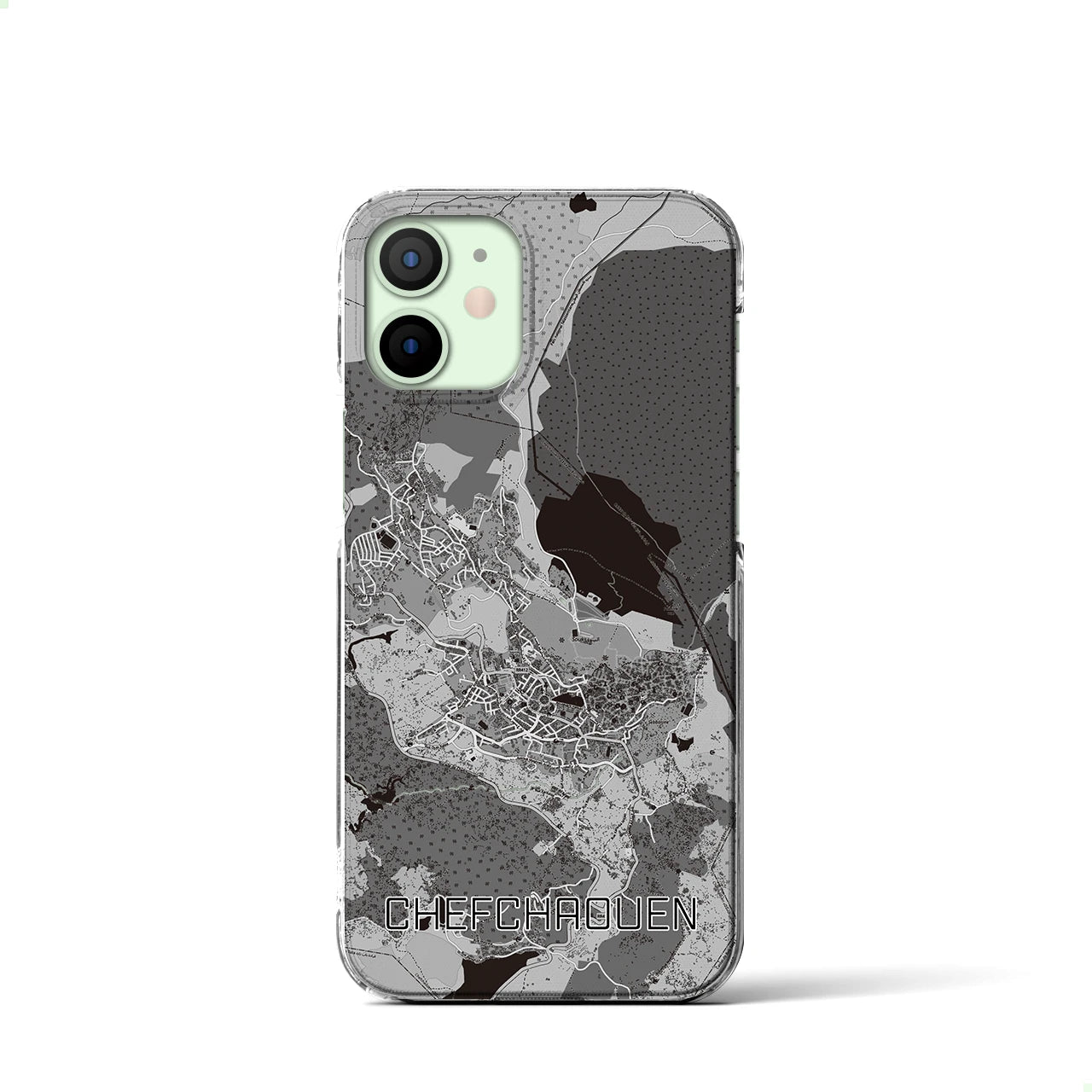 【シャウエン（モロッコ）】地図柄iPhoneケース（クリアタイプ）