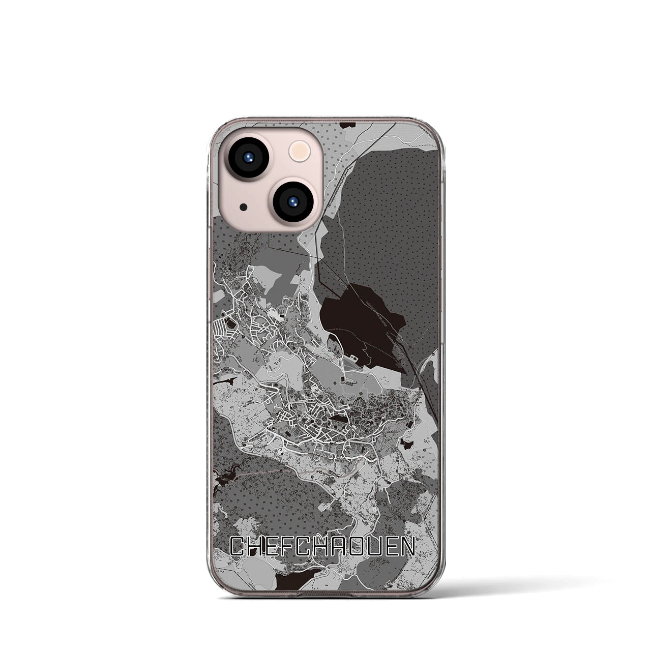 【シャウエン（モロッコ）】地図柄iPhoneケース（クリアタイプ）