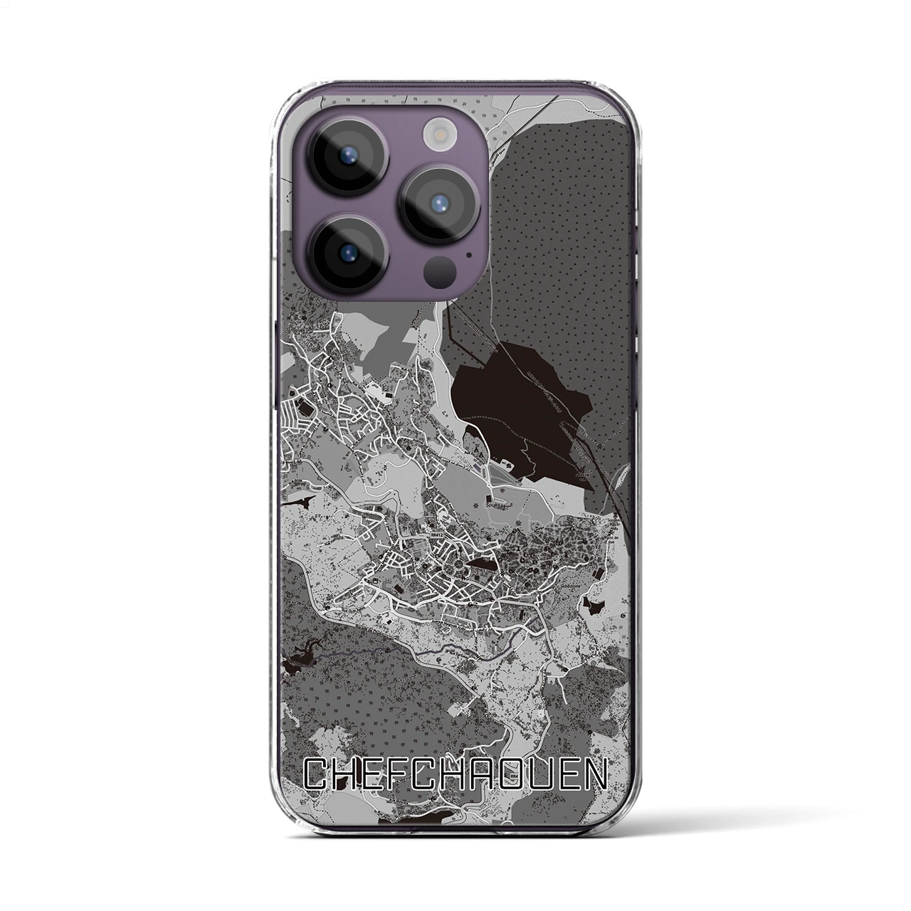 【シャウエン（モロッコ）】地図柄iPhoneケース（クリアタイプ）
