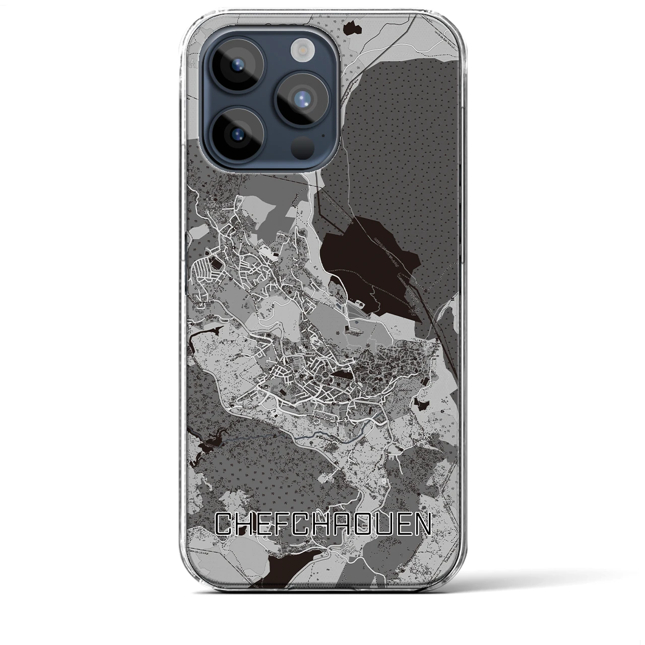 【シャウエン（モロッコ）】地図柄iPhoneケース（クリアタイプ）