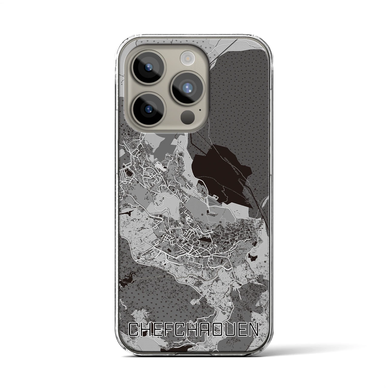 【シャウエン（モロッコ）】地図柄iPhoneケース（クリアタイプ）